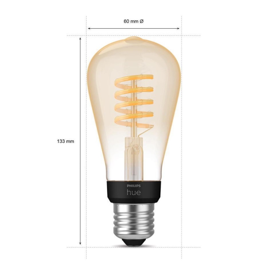 LED ljusreglerad glödlampa  Philips Hue WHITE AMBIANCE ST64 E27/7W/230V 2200-4500K