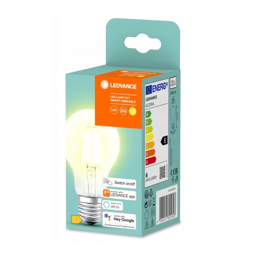 LED Justerbar ljusstyrka glödlampa  SMART+ A60 E27/6W/230V - Ledvance