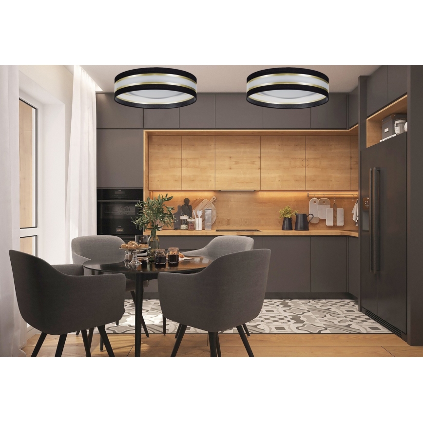 LED Justerbar ljusstyrka taklampa  SMART CORAL GOLD LED/24W/230V svart /gyllene  + Fjärrkontroll