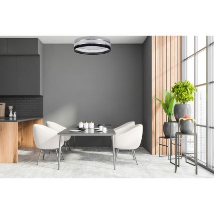 LED Justerbar ljusstyrka taklampa  SMART CORAL LED/24W/230V svart /grå + Fjärrkontroll