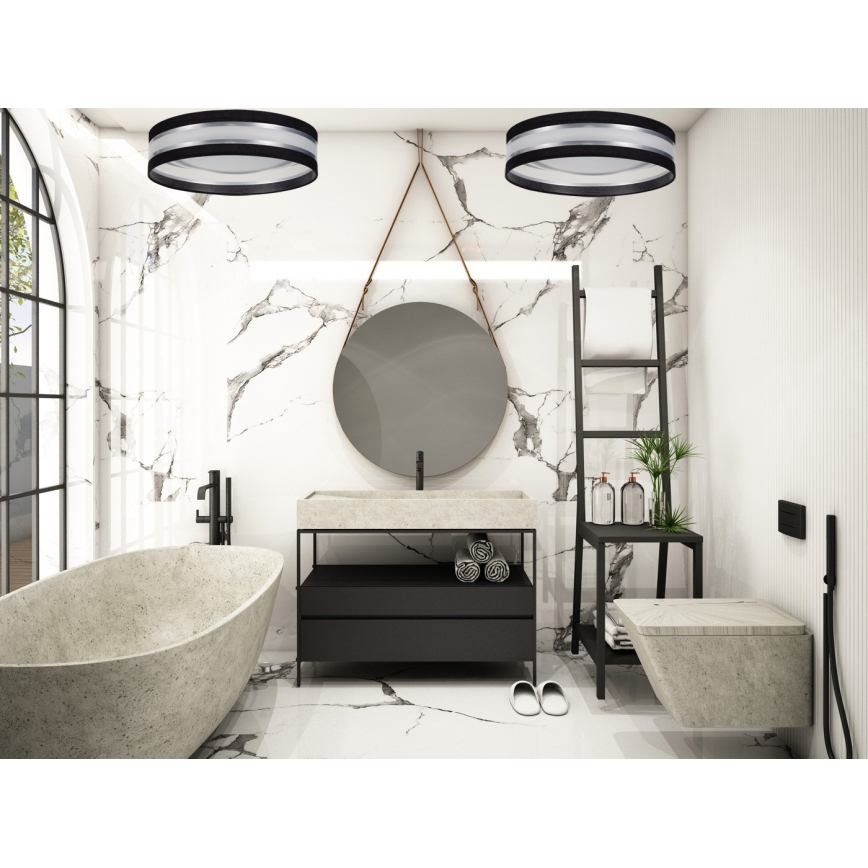 LED Justerbar ljusstyrka taklampa  SMART CORAL LED/24W/230V svart /silver + Fjärrkontroll