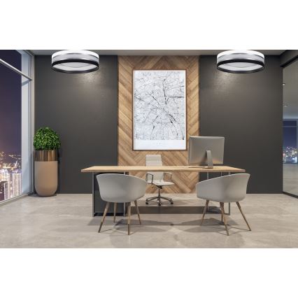 LED Justerbar ljusstyrka taklampa  SMART CORAL LED/24W/230V svart /vit  + Fjärrkontroll