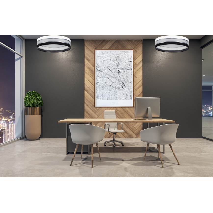 LED Justerbar ljusstyrka taklampa  SMART CORAL LED/24W/230V svart /vit  + Fjärrkontroll