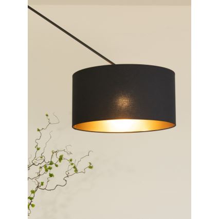 LED justerbar pendellampa på stång GORTA 1xE27/60W/230V svart/guld