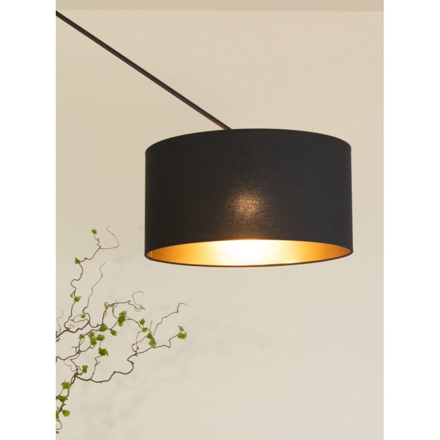 LED justerbar pendellampa på stång GORTA 1xE27/60W/230V svart/guld