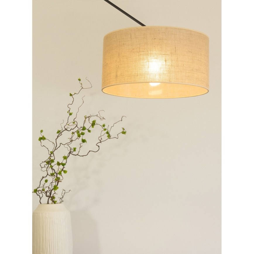 LED-justerbar taklampa med stång GORTA 1xE27/60W/230V i jute