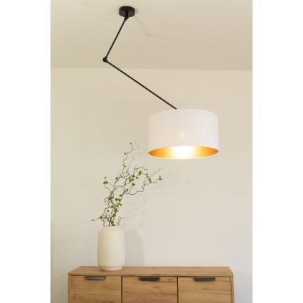 LED justerbar taklampa med stång GORTA 1xE27/60W/230V vit/guld