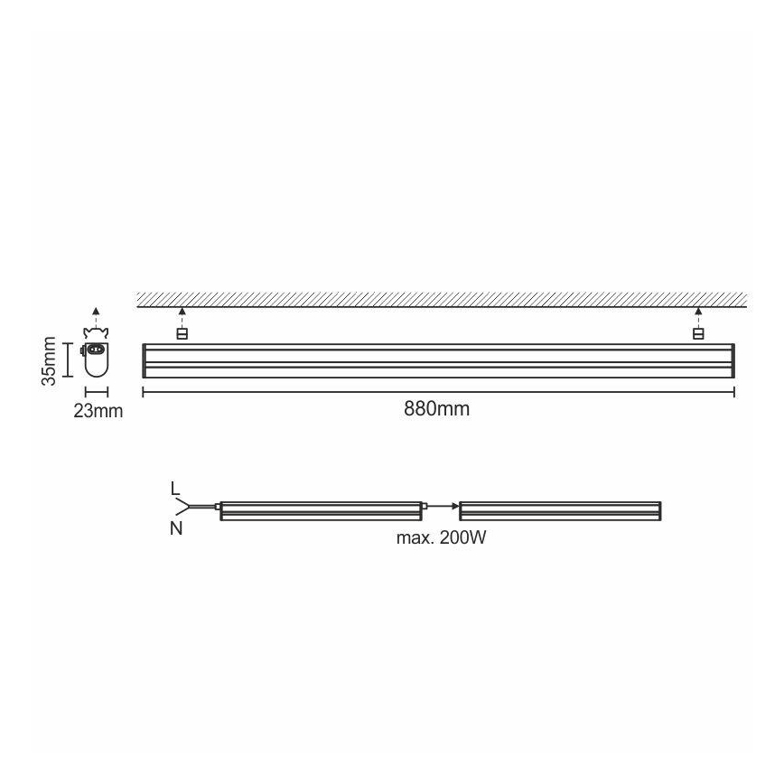LED köksbelysning bänk LED/12W/230V 4000K