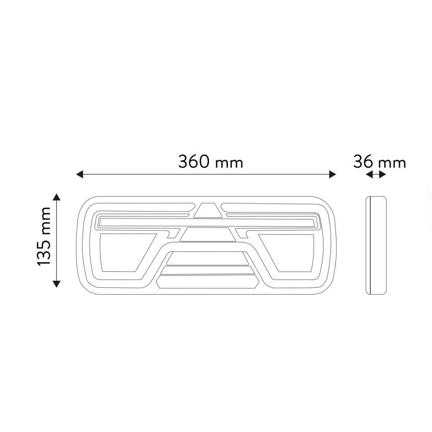 LED Kombinationslampa med dynamisk vridsignal LED/10-30V IP67 vänster