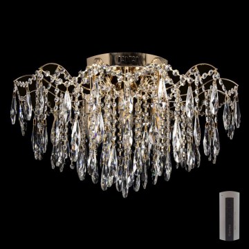 LED Kristalltaklampa 6xE27/60W/230V + 6xLED/3W + fjärrkontroll