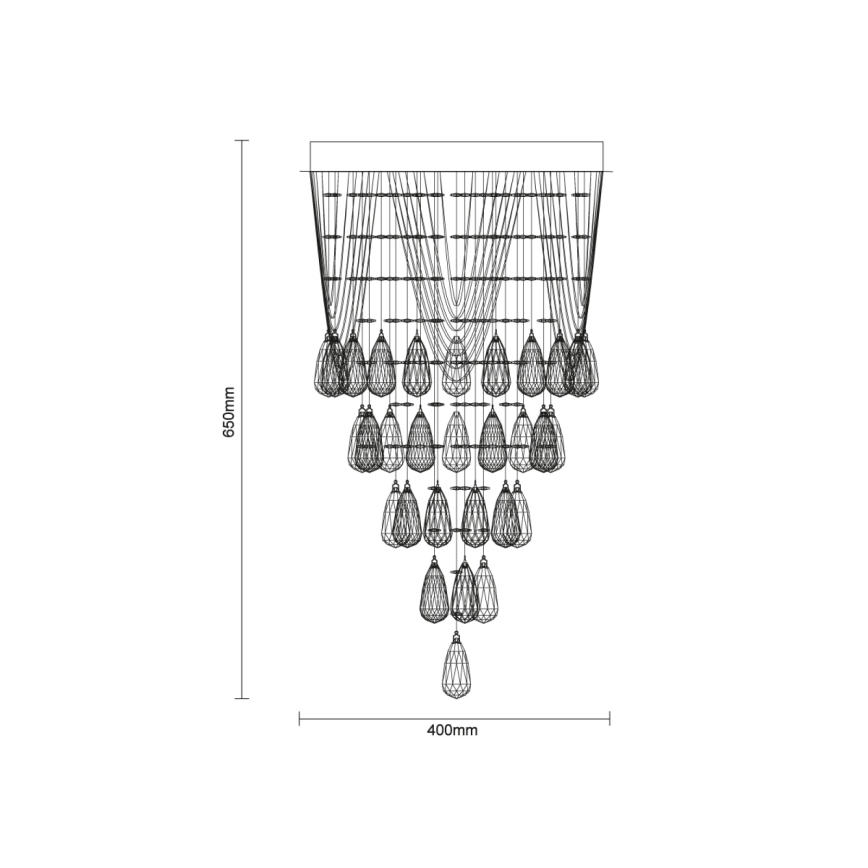 LED-kristalltaklampa MAJURO LED/30W/230V Ø 40 cm blank krom + fjärrkontroll