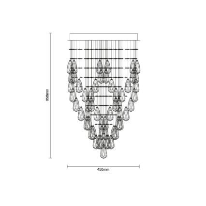 LED kristalltaklampa MAJURO LED/30W/230V Ø 45 cm polerad krom + fjärrkontroll