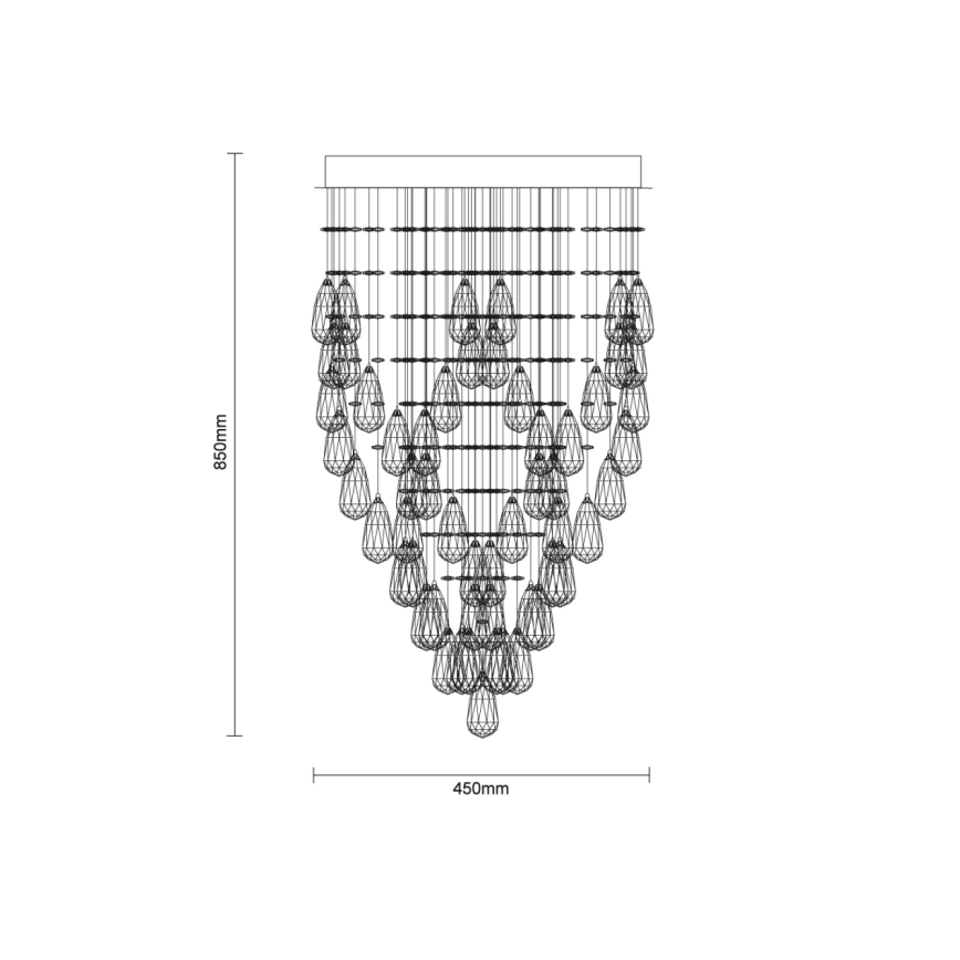 LED kristalltaklampa MAJURO LED/30W/230V Ø 45 cm polerad krom + fjärrkontroll