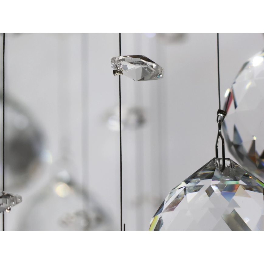 Kristall-LED-taklampa NAURU LED/24W/230V Ø 40 cm blank krom + fjärrkontroll
