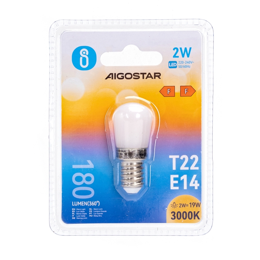 LED kylskåpsglödlampa T22 E14/2W/230V 3000K - Aigostar