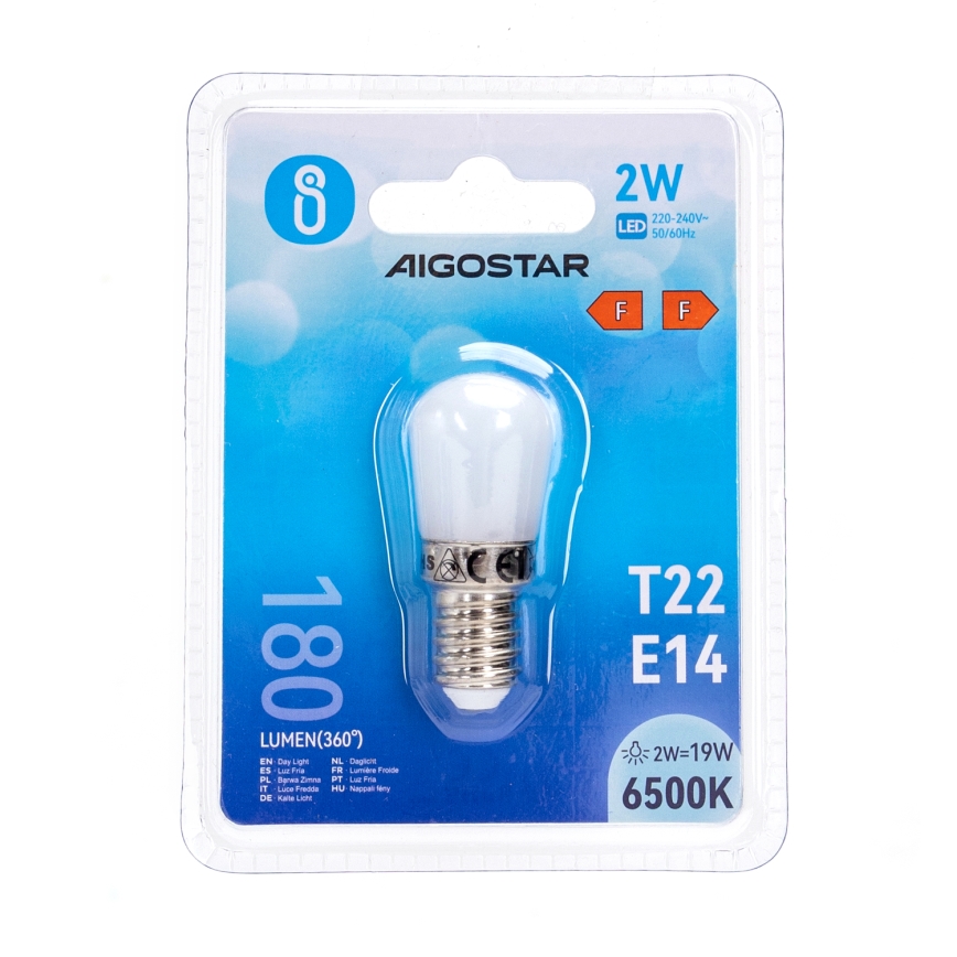 LED kylskåpsglödlampa T22 E14/2W/230V 6500K - Aigostar