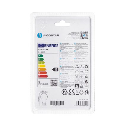 LED-lampa A60 E27/6W/230V 330° 2700K - Aigostar