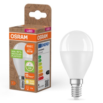 LED-lampa av återvunnen plast P45 E14/7,5W/230V 2700K - Osram
