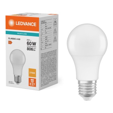 LED-lampa CLASSIC A60 E27/8W/230V 2700K - Ledvance