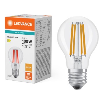 LED-lampa CLASSIC FILAMENT A60 E27/11W/230V 2700K - Ledvance