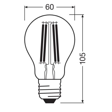 LED-lampa CLASSIC FILAMENT A60 E27/11W/230V 2700K - Ledvance