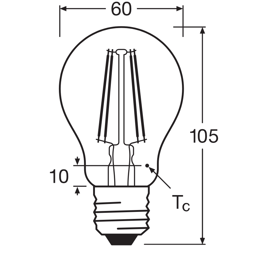 LED-lampa CLASSIC FILAMENT A60 E27/7,5W/230V 2700K - Ledvance