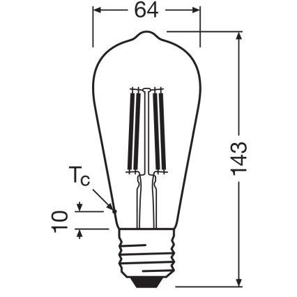 LED-lampa CLASSIC FILAMENT E27/6,5W/230V 4000K - Osram