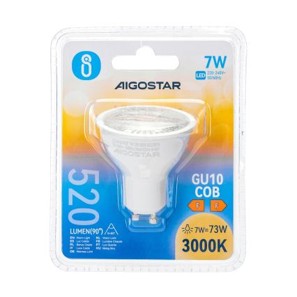 LED-lampa COB GU10/7W/230V 3000K - Aigostar
