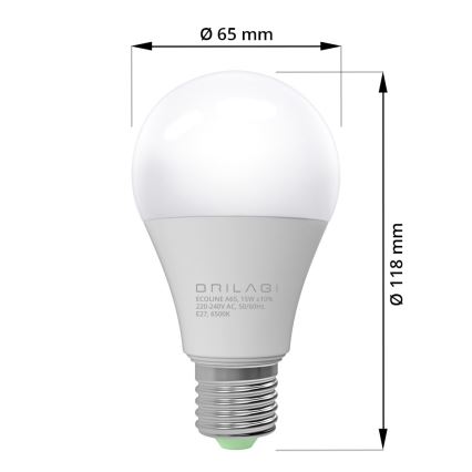 LED-lampa ECOLINE A65 E27/15W/230V 6500K - Brilagi