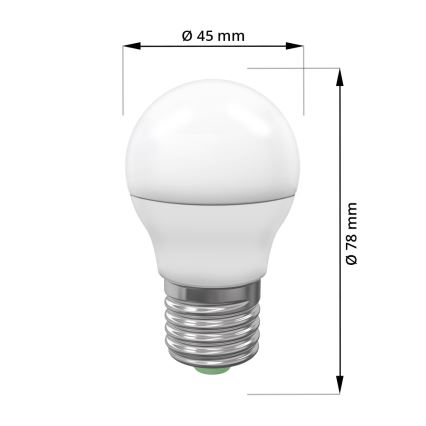LED-lampa ECOLINE G45 E27/7W/230V 4,000K - Brilagi