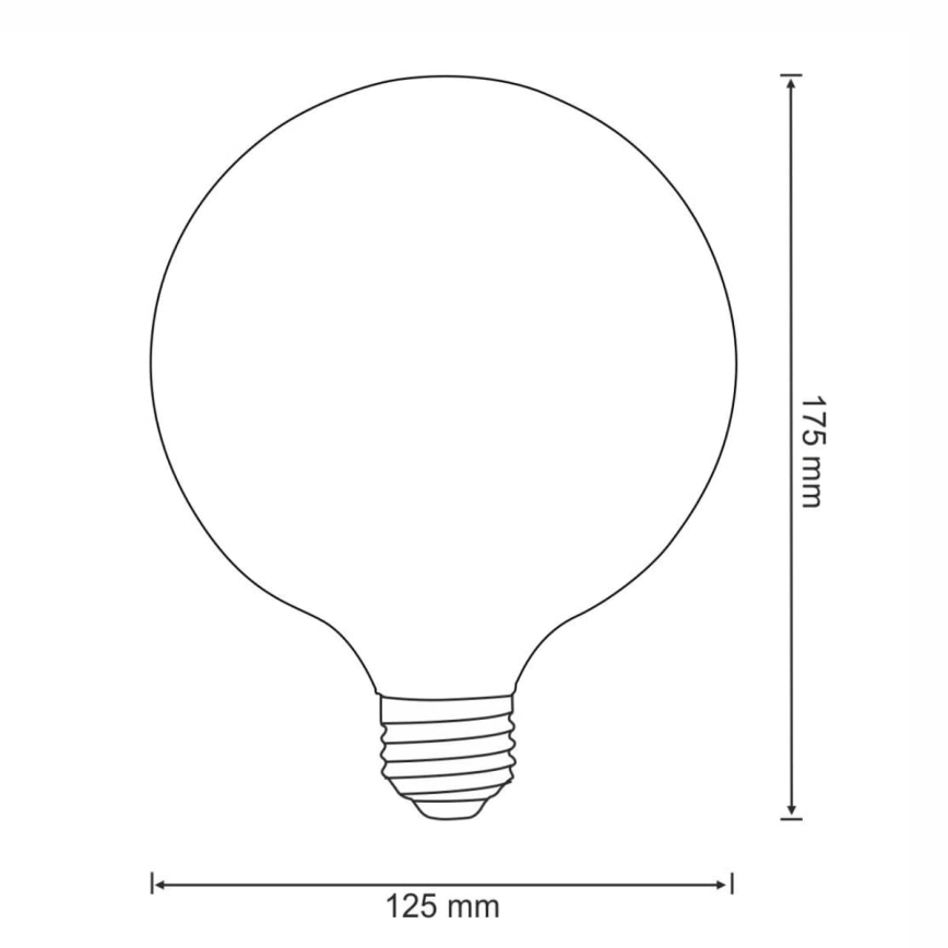 LED-lampa FILAMENT VINTAGE E27/4W/230V 125x180  mm 2200K
