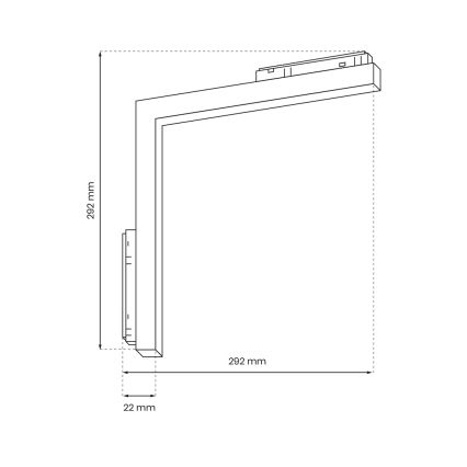 LED-lampa För skensystem MAGNETIC TRACK L-DOWN LED/24W/48V 3000K svart