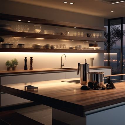 LED lampa för undersidan av köksskåp med lådor och USB portar LED/18W/230V 4000K silver