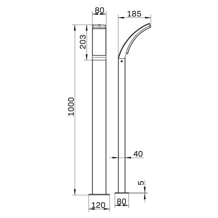 LED-lampa för utomhusbruk AMY LED/12W/230V 100 cm IP44 svart