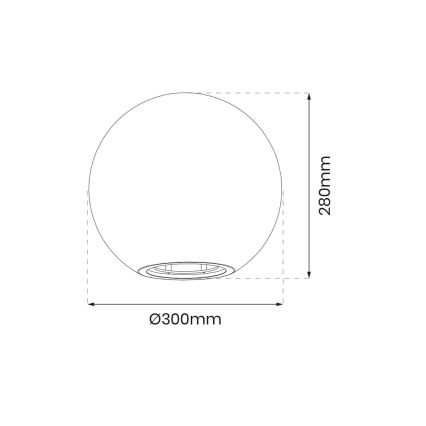 LED-lampa för utomhusbruk GLOBO 1xE27/9W/230V diameter 30 cm IP44