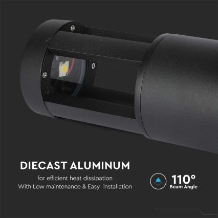 LED-lampa för utomhusbruk LED/10W/230V 25cm 3000K IP65 svart