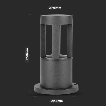 LED-lampa för utomhusbruk LED/10W/230V 25cm 3000K IP65 svart