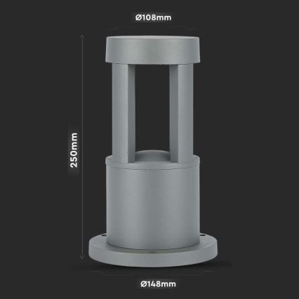 LED-lampa för utomhusbruk LED/10W/230V 25cm 4000K IP65 grå