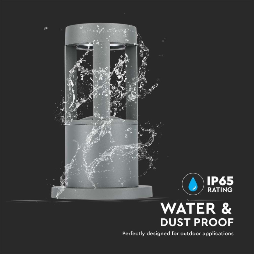 LED-lampa för utomhusbruk LED/10W/230V 25cm 6400K IP65 grå