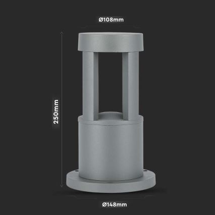 LED-lampa för utomhusbruk LED/10W/230V 25cm 6400K IP65 grå