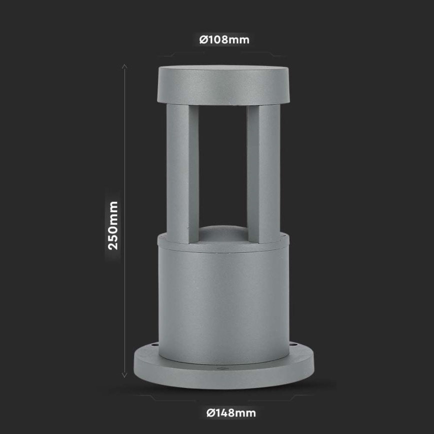 LED-lampa för utomhusbruk LED/10W/230V 25cm 6400K IP65 grå