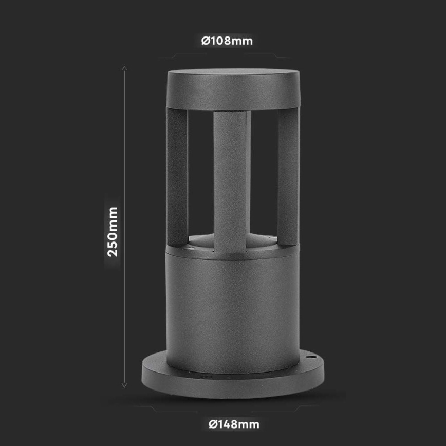 LED-lampa för utomhusbruk LED/10W/230V 25cm 6400K IP65 svart