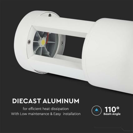 LED-lampa för utomhusbruk LED/10W/230V 25cm 6400K IP65 vit