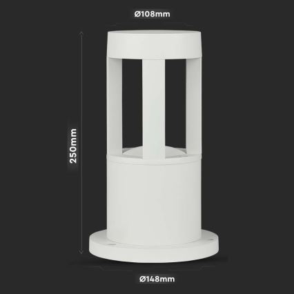 LED-lampa för utomhusbruk LED/10W/230V 25cm 6400K IP65 vit