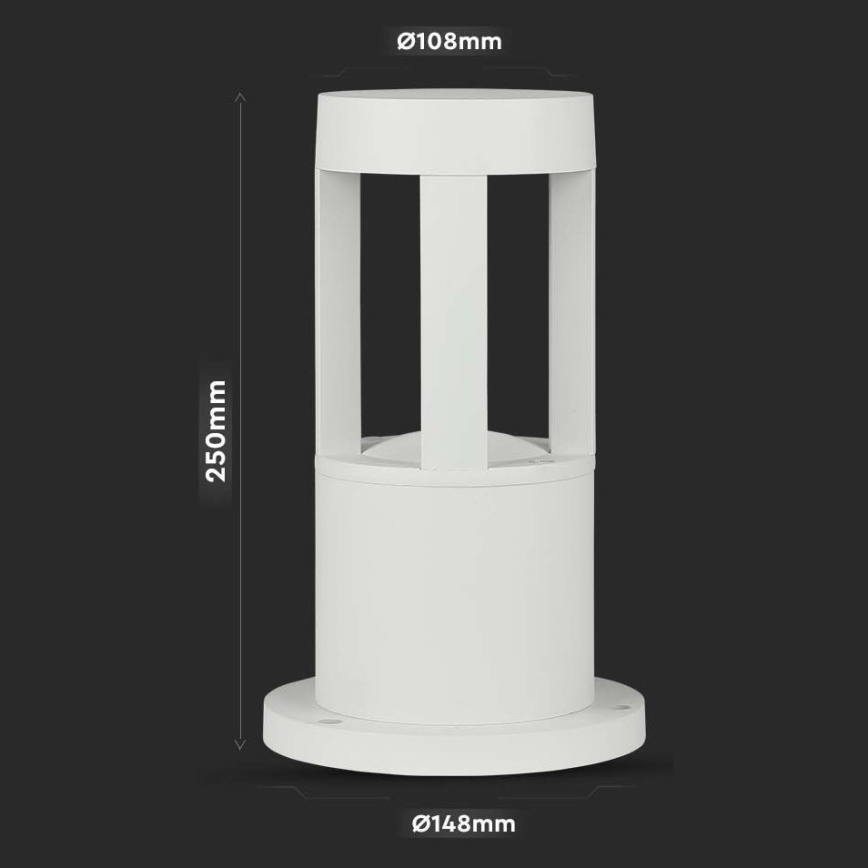 LED-lampa för utomhusbruk LED/10W/230V 25cm 6400K IP65 vit