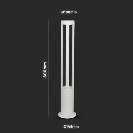 LED-lampa för utomhusbruk LED/10W/230V 80cm 3000K IP65 vit