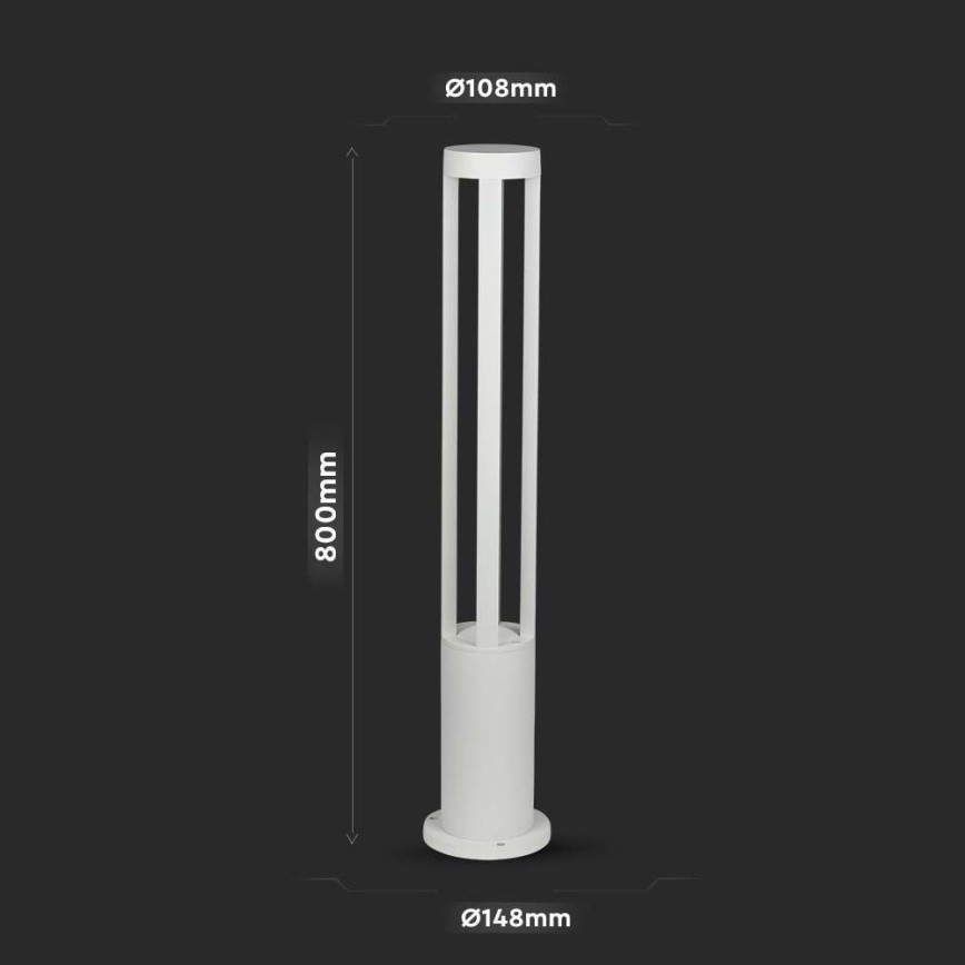 LED-lampa för utomhusbruk LED/10W/230V 80cm 3000K IP65 vit