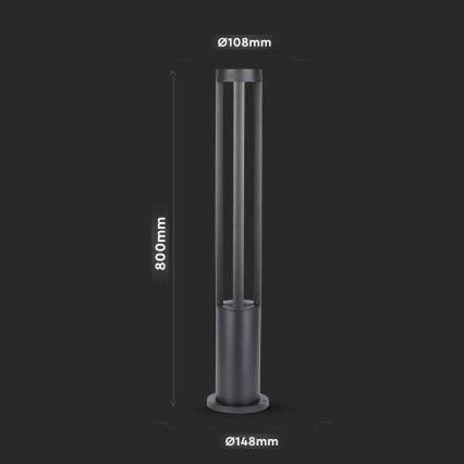 LED-lampa för utomhusbruk LED/10W/230V 80cm 6400K IP65 svart