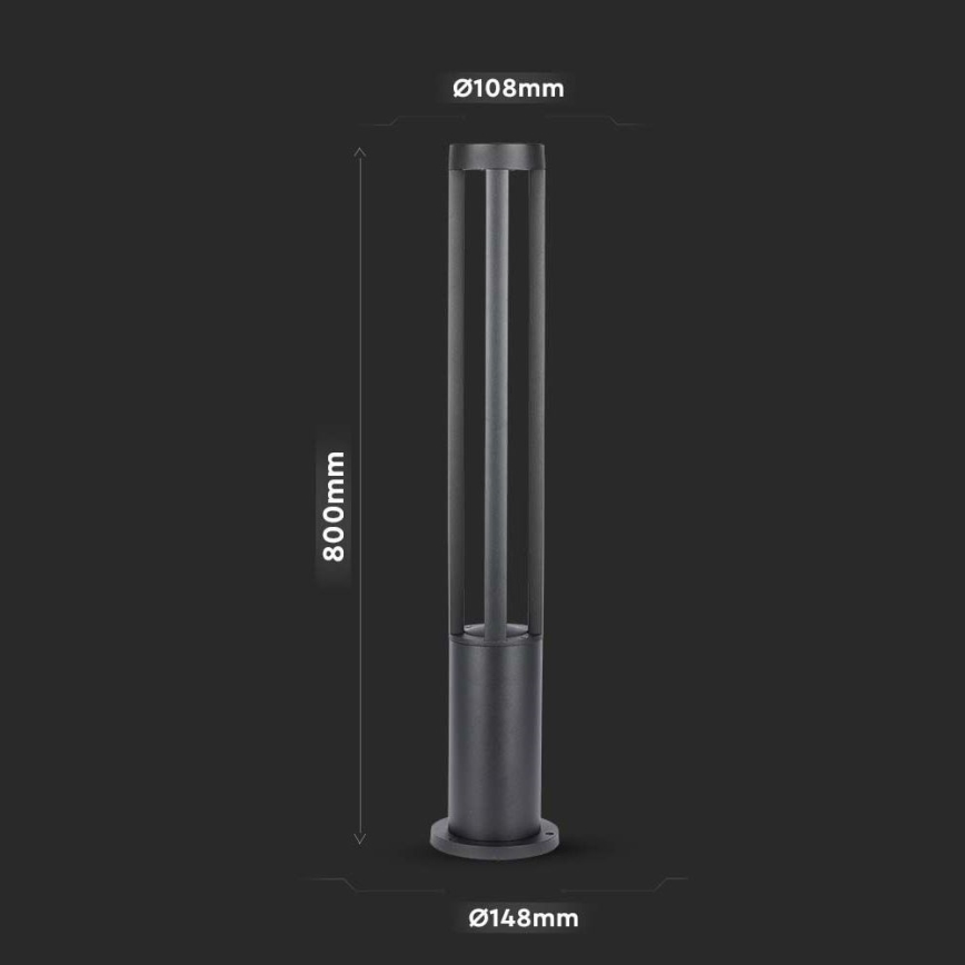 LED-lampa för utomhusbruk LED/10W/230V 80cm 6400K IP65 svart
