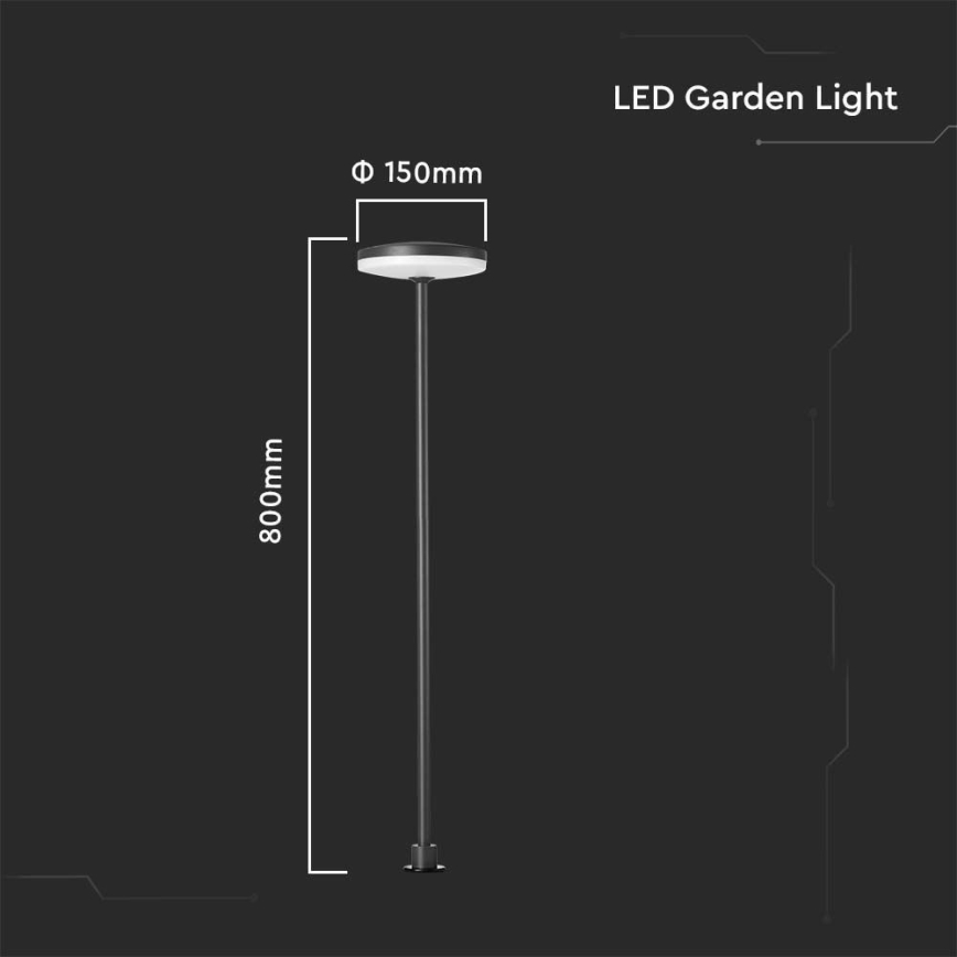 LED-lampa för utomhusbruk LED/12W/230V 4000K IP65 antracit